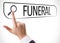 Funeral written in search bar on virtual screen