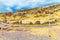 Funerary towers and ruins in Sillustani, Peru,South America- Inca prehistoric ruins near Puno