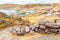 Funerary towers in Sillustani, Peru,South America- Inca prehistoric ruins