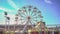 Funfair Ferris wheel detail in a sunny day. Great Classical Fair Ferris Wheel