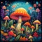 Fungi Fantasy: An up-close view of vibrant and quirky mushrooms in their natural habitat