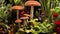 Fungi Oasis: Mushrooms Amidst the Botanical Splendor of a Garden