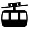Funicular air way cable car Ski lift Mountain resort Aerial transportation tourism Ropeway Travel cabin icon black color vector