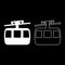 Funicular air way cable car Ski lift Mountain resort Aerial transportation tourism Ropeway Travel cabin icon outline set white