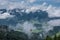 The funicular cabin in mountains of Alps Bavaria, Germany