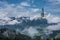 The funicular cabin in mountains of Alps Bavaria, Germany