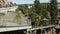 Funicular cars traveling on tracks in downtown Pau, France