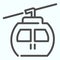 Funicular line icon. Cable car vector illustration isolated on white. Ski cable lift outline style design, designed for