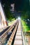 Funicular ride, rails and tunnel en route