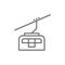 Funicular, ski cable lift line icon.