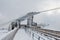 Funicular station covered with snow, Alps, France