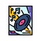 funk disco party color icon vector illustration