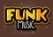 Funk Music Lettering Type Design Vector Image