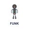 funk musician icon. Element of music style icon for mobile concept and web apps. Colored funk music style icon can be used for web