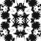 Funky black and white dandelion unique ink splat reflection background