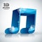 Funky blue double musical note 3d modern style icon