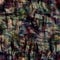 Funky camouflage space dyed style texture material. Seamless colorful boho batik pattern. Mottled modern tie dye fashion