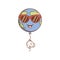 Funky Character Planet Earth wearing sunglasses in hands in groovy style. Isolated retro sticker on a transparent