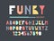 Funky colorful alphabet.