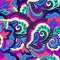 Funky colorful seamless psychedelic texture for decoration and design.