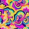 Funky colorful seamless psychedelic texture for decoration and design.