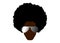 Funky cool african man with afro hairstyle and sunglasses  illustration isolated or white background