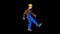 Funky dancing by young construction worker in safety hat, Alpha Channel