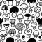 Funky doodle mushrooms, vector pattern