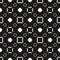 Funky geometric pattern. Vector seamless texture with circles and squares