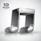 Funky metallic double musical note 3d modern style icon isolated