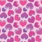 Funky pink layered hearts on pink background