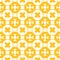 Funky vector geometric seamless pattern with yellow crosses, circles, squares