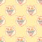 Funky wolf smiling seamless pattern