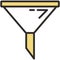 Funnel filter icon vector cone with bottleneck design