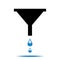 Funnel icon with drops of water