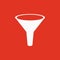 The funnel icon. Filtered and filter, laboratory, chemistry symbol. Flat