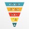 Funnel infographics template with people icons: customers or employees. Marketing, Sales or HR funnel concept in flat design. Vect