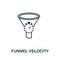 Funnel Velocity outline icon. Thin line concept element from crm icons collection. Creative Funnel Velocity icon for mobile apps