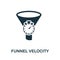 Funnel Velocity vector icon symbol. Creative sign from crm icons collection. Filled flat Funnel Velocity icon for computer and