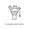 Funneling Data linear icon. Modern outline Funneling Data logo c