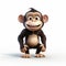 Funny 3d Animation Monkey On White Background