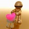 Funny 3d icon buying love