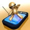 Funny 3d icon with pda gadget