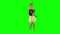 Funny 5 years old child dancing on chroma key even green background.