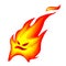 Funny abstract character, fire demon, symbol of danger