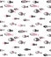 Funny Abstract Fish Vector Pattern. Hand Drawn Cute Fishes. White Background.