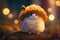 Funny and Adorable Woolen Sheep Dressed as a Mushroom in an Enchanting Fairytale Forest
