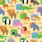 Funny African animals seamless background