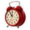 Funny alarm clock on white background. 3D