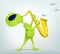 Funny Alien Cartoon Illustration